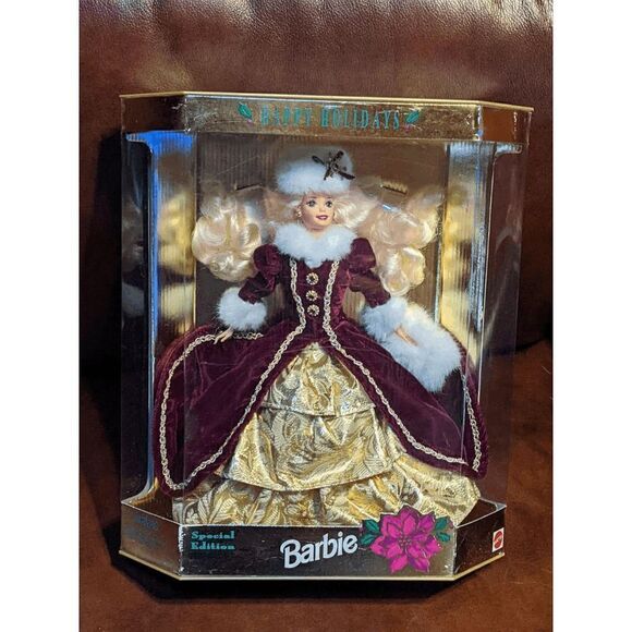 NWT 1996 Holiday Barbie Special Edition Happy Holidays Barbie Doll NRFB - Picture 2 of 7
